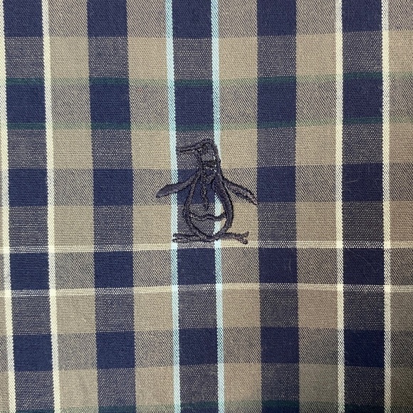 Original Penguin Classic Fit Button Up Check Shirt Sz Medium Long Sleeve - Picture 4 of 7